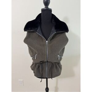 NILS Resort Collection Small Vest Sherpa Fleece Full‎ Zip Fur Collard Apres Ski
